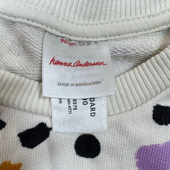 Hanna Anderson Girls Dress 3T Sweater Soft Terry Fit Flare Crewneck Long sleeve - Picture 2 of 5